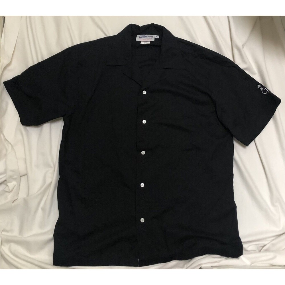 Cruising USA Mens Bowling Shirt Large Black